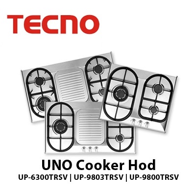 TECNO UNO Cooker hod 60/90cm / UP-6300TR-SV / UP-9803TR-SV / UP-9800TR-SV