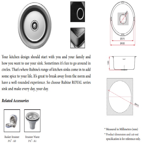 Rubine Stainless Steel SINK ROX 610