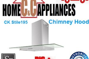 EF CK Stile195 Chimney Hood | Tempered Glass | Air-Flow: 1200m3/hr | FREE DELIVERY |