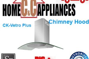 EF CK-Vetro Plus Chimney Hood | Dual Charcoal Filters | Air-Flow: 1200m3/hr | FREE DELIVERY |