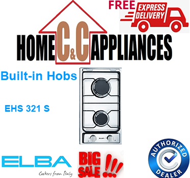 ELBA EHS 321D1 S BUILD-IN HOB |30 cm hob 2 burners s | Steel electric ignition wok stand |