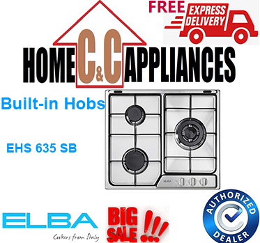 ELBA EHS 635D1 SB BUILD-IN HOB | 60 cm |3 burner| s/steel | battery ignition |