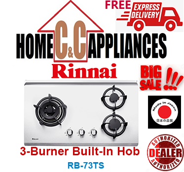 RINNAI RB-73TS 3 Burner Built-In Hob | Stainless Steel Top Plate| FREE DELIVERY | AUTHORIZED DEALER |
