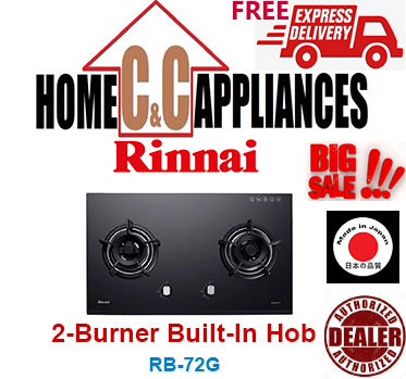 RINNAI RB-72G 2 Burner Built-In Hob | Schott Glass (Black) Top Plate | FREE DELIVERY |
