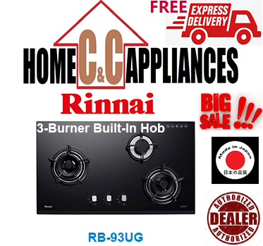 RINNAI RB-93UG 3 Burner Built-In Hob | Schott Glass (black) Top Plate | FREE DELIVERY |