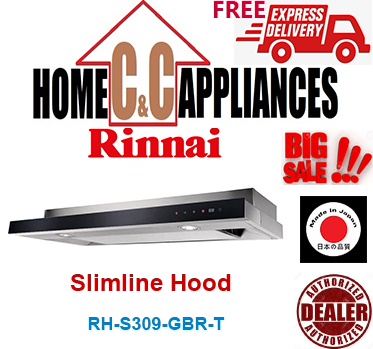 RINNAI RH-S309-GBR-TT Slimline Hood | Sleek Design with Rectifier Panel | Authorized Dealer |