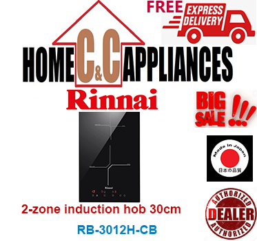 RINNAI RB-3012H-CB 2 Zone Induction Hob (30cm) | Schott Ceran Glass (Black) Top Plate |