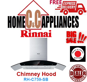 RINNAI RH-C759-SB Chimney Hood | LED Touch Sensor Slider Control | MULTI BRAND | MULTI MODELS |