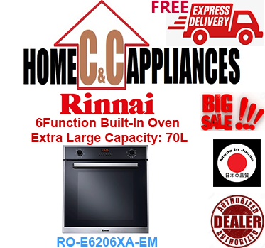RINNAI RO-E6206XA-EM 6 Function Built-In Oven | Extra Large Capacity: 70L| Free Delivery |