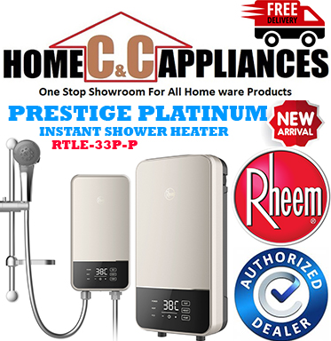Rheem RTLE-33P-P Prestige Platinum Instant RAIN Shower Heater | New Arrival | Free Express Delivery |