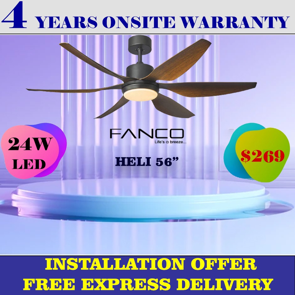 FANCO Ceiling fan | HELI 56 CEILING FAN | END OF YEAR PROMO | 3 TONE LED LIGHT KIT WITH REMOTE | FREE DELIVERY|
