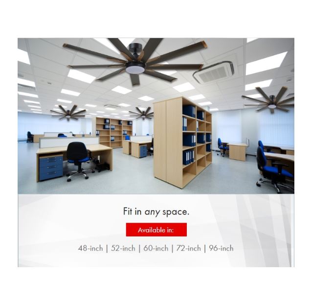 FANCO E-LITE 48"/52"/60"/72" CEILING FAN WITH Remote (Control 5-Speed Reversible,Aluminium Blades,3 Tones LED,Ultra Silent Motor - Image 9