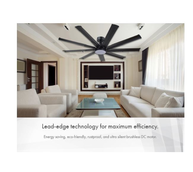 FANCO E-LITE 48"/52"/60"/72" CEILING FAN WITH Remote (Control 5-Speed Reversible,Aluminium Blades,3 Tones LED,Ultra Silent Motor - Image 8