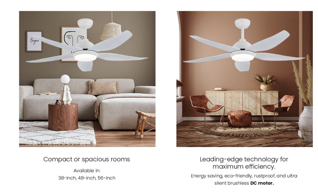 FANCO GALAXY 5 - 38 / 48 / 56 Inch DC Motor Ceiling Fan with 3 tone LED Light and Remote Control - Image 6