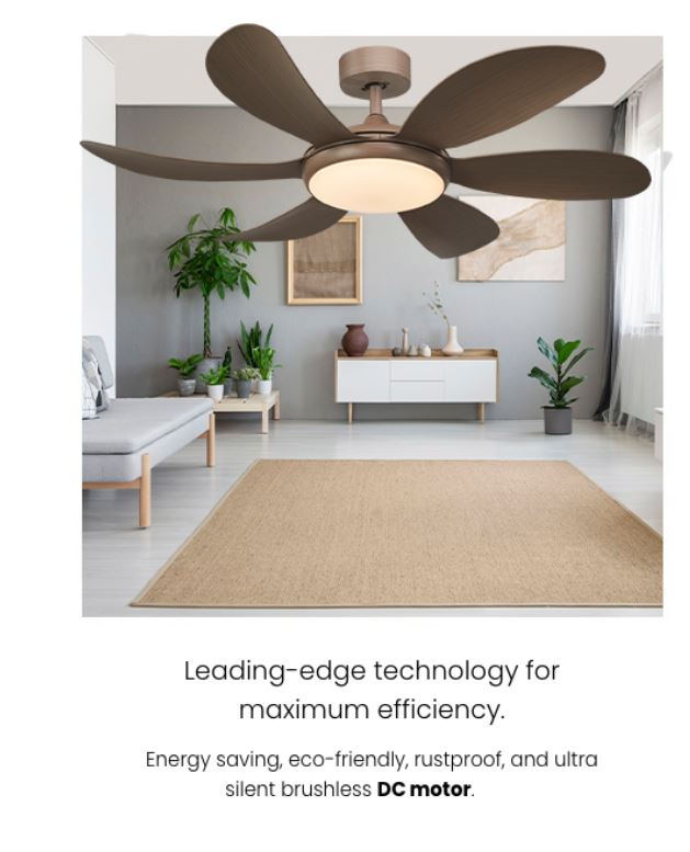 Fanco Girasol 6 BLADES 46" DC Motor ceiling Fan with 36W LED and Remote Control - Image 4