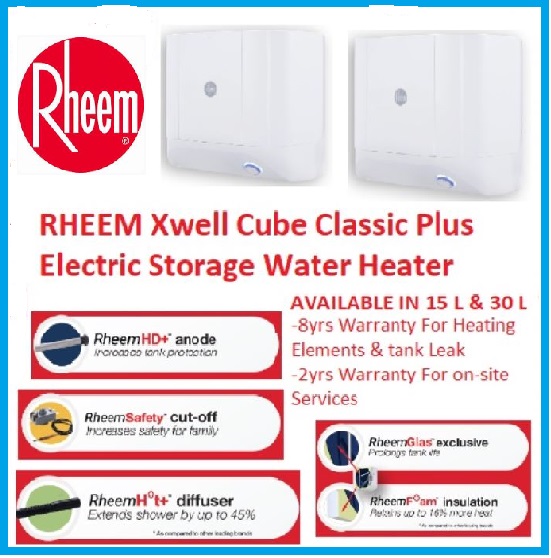 RHEEM XC-15 Xwell CubeClassic Plus Electric Storage Water Heater
