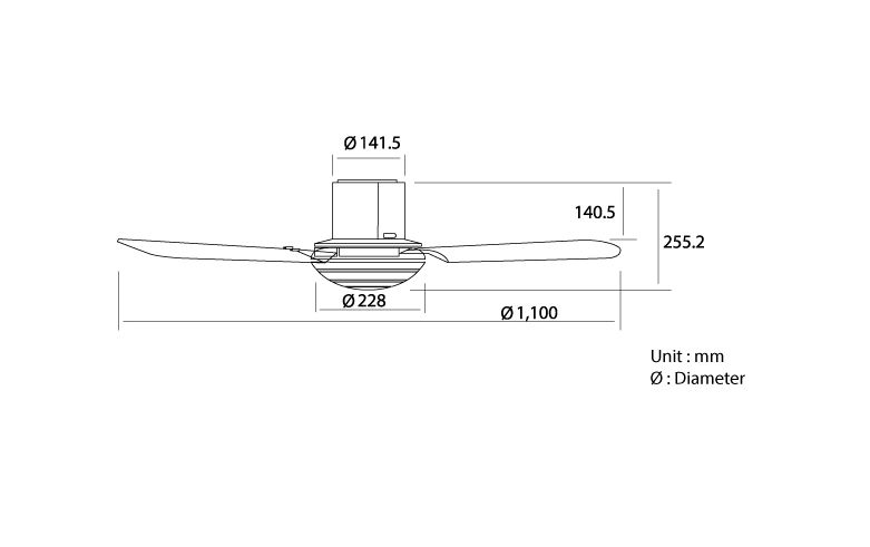 KDK M11SU 44" WHITE / SILVER  CEILING FAN WITH 3-Speed Selection, Wireless Remote Control - Image 8