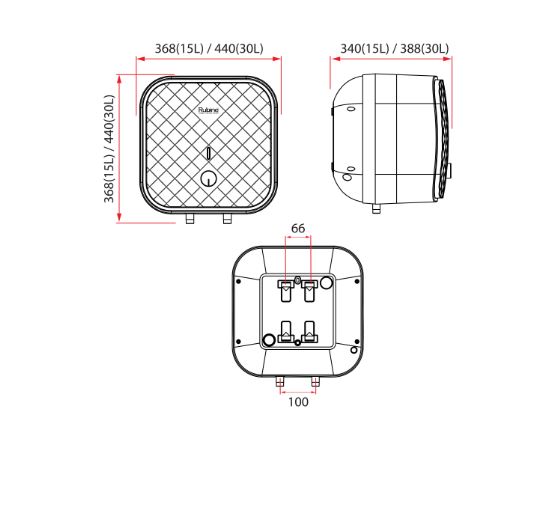 Rubine MT-30B STORAGE WATER HEATER  30 LITERS Water Heater + Pressure Relief Valve + Mounting Hardware - Image 6