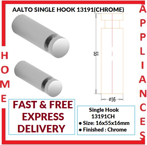 AALTO SINGLE HOOK 13191CH ( CHROME ) / FREE EXPRESS DELIVERY