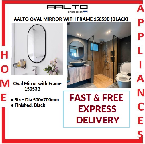 AALTO OVAL MIRROR WITH FRAME 15053B (BLACK) / FREE EXPRESS DELIVERY