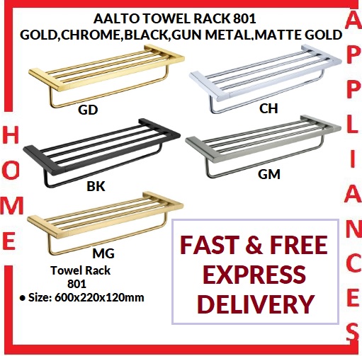 AALTO TOWEL RACK 801 (GOLD ,CHROME , BLACK ,GUN METAL , MATTE GOLD ) / FREE EXPRESS DELIVERY
