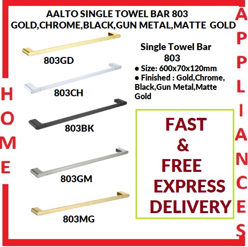 AALTO SINGLE TOWEL BAR 803 (GOLD , CHROME , BLACK , GUN METAL , MATTE GOLD ) / FREE EXPRESS DELIVERY