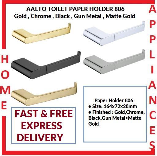 AALTO TOILET PAPER HOLDER 806 ( GOLD , CHROME , BLACK , GUN METAL , MATTE GOLD ) / FREE EXPRESS DELIVERY