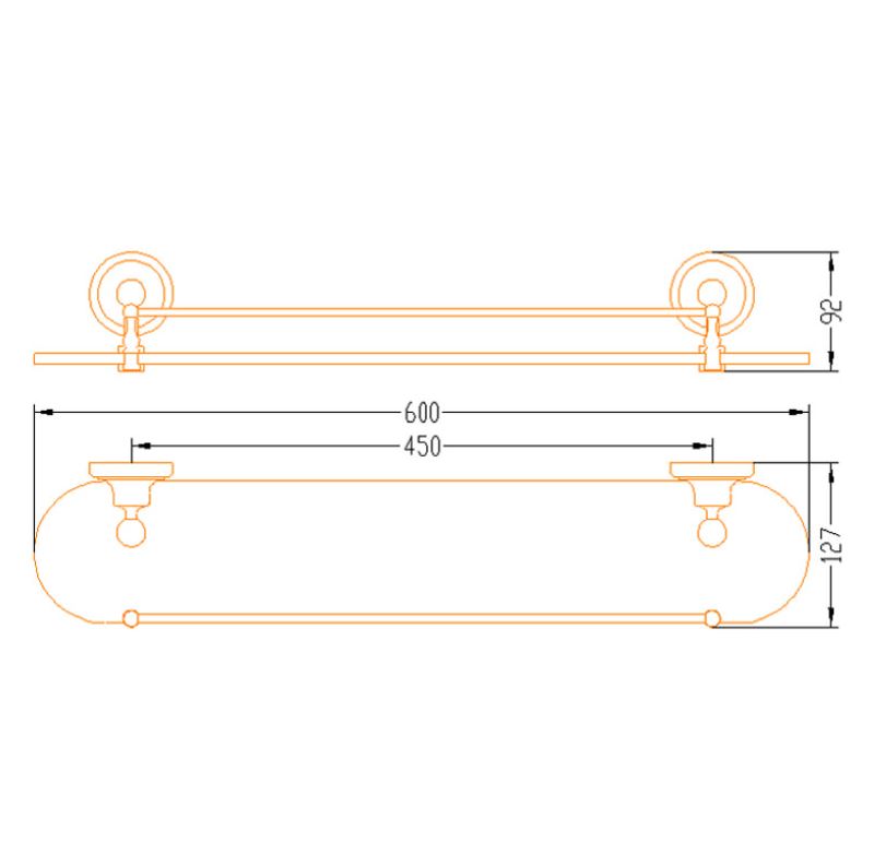 AALTO GLASS SHELF BEK8060 ( ROSE GOLD , GOLD ) / FREE EXPRESS DELIVERY - Image 4