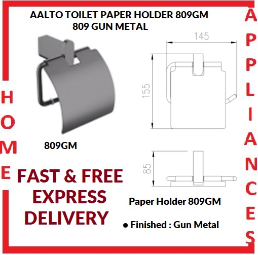 AALTO TOILET PAPER HOLDER 809GM ( GUN METAL ) / FREE EXPRESS DELIVERY