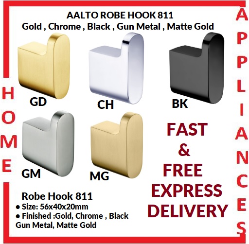 AALTO ROBE HOOK 811 ( GOLD , CHROME , BLACK , GUN METAL , MATTE GOLD ) / FREE EXPRESS DELIVERY