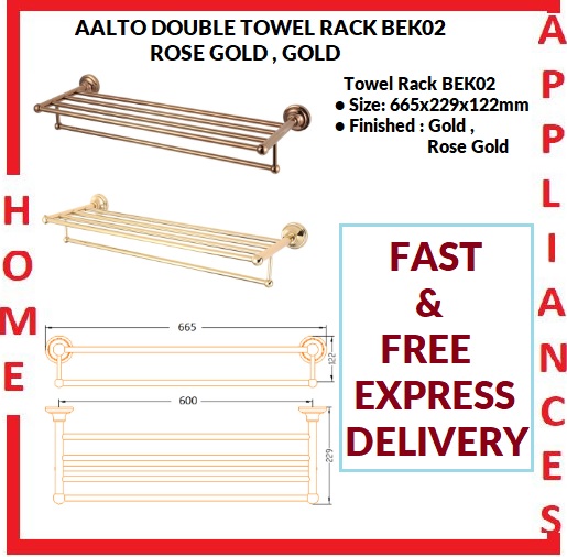 AALTO TOWEL RACK BEK02 ( ROSE GOLD , GOLD ) / FREE EXPRESS DELIVERY