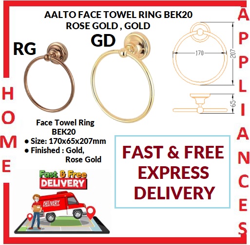 AALTO FACE TOWEL RING BEK20 ( ROSE GOLD , GOLD ) / FREE EXPRESS DELIVERY