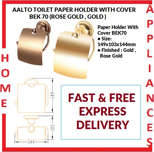 AALTO TOILET PAPER HOLDER WITH COVER BEK70 ( ROSE GOLD , GOLD ) / FREE EXPRESS DELIVERY