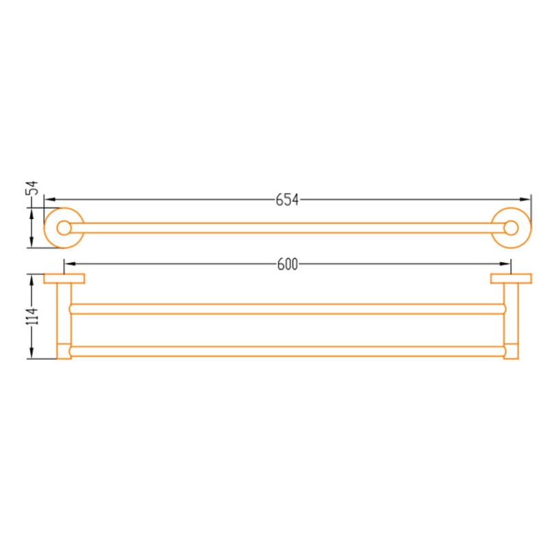 AALTO DOUBLE TOWEL BAR CT12 ( BRUSHED STEEL ) / FREE EXPRESS DELIVERY - Image 3