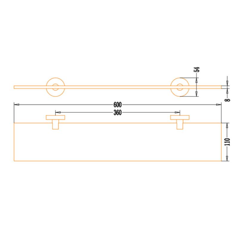 AALTO GLASS SHELF CT81 ( BRUSHED STEEL ) / FREE EXPRESS DELIVERY - Image 3