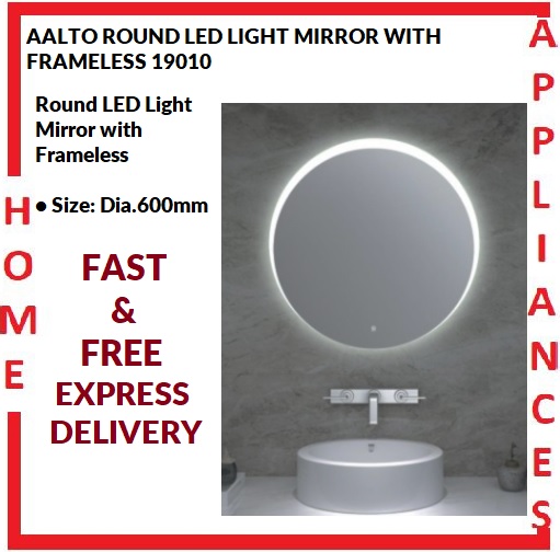 AALTO ROUND LED LIGHT MIRROR WITH FRAMELESS 19010 / FREE EXPRESS DELIVERY