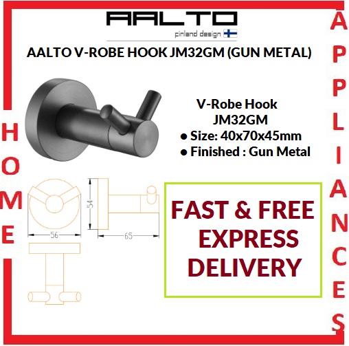 AALTO V-ROBE HOOK JM32GM ( GUN METAL ) / FREE EXPRESS DELIVERY