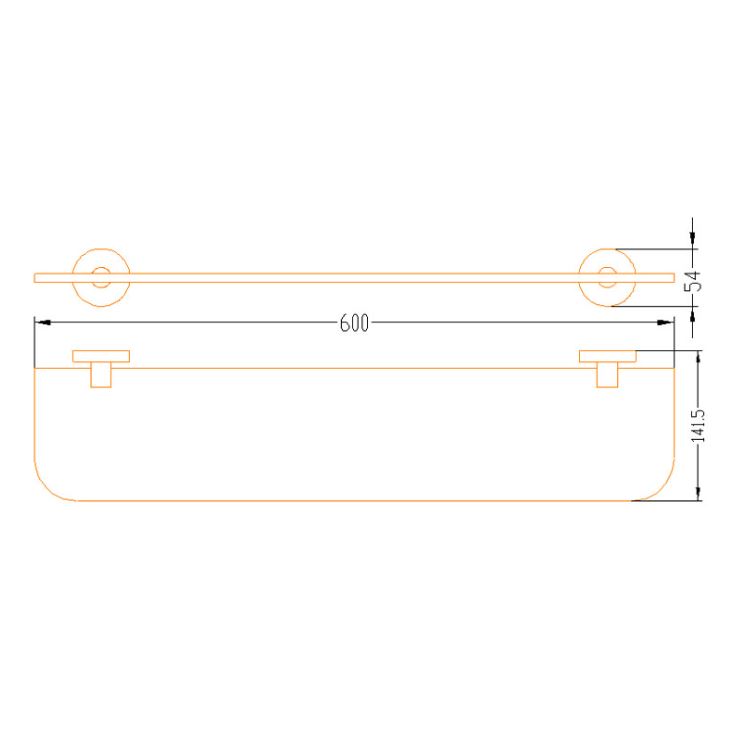 AALTO SINGLE GLASS SHELF JM81GM / FREE EXPRESS DELIVERY - Image 3
