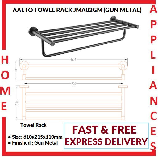 AALTO TOWEL RACK JMA02GM (GUN METAL) / FREE EXPRESS DELIVERY