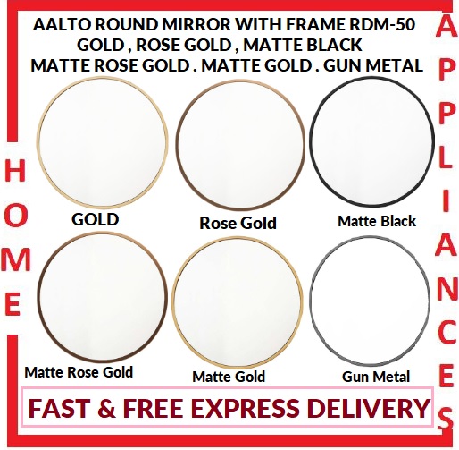 AALTO ROUND MIRROR RDM-50 ( GOLD , ROSE GOLD , MATTE BLACK , MATTE ROSE GOLD , MATTE GOLD , GUN METAL ) / FREE EXPRESS DELIVERY