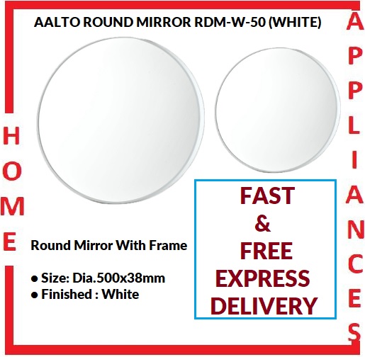 AALTO ROUND MIRROR RDM-W-50 (WHITE) / FREE EXPRESS DELIVERY