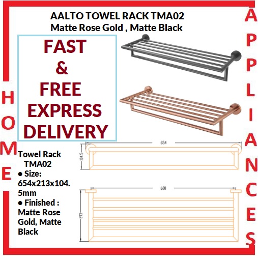 AALTO TOWEL RACK TMA02 ( MATTE ROSE GOLD , MATTE BLACK ) / FREE EXPRESS DELIVERY