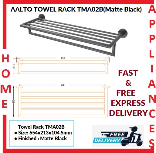 AALTO TOWEL RACK TMA02B ( MATTE BLACK ) / FREE EXPRESS DELIVERY