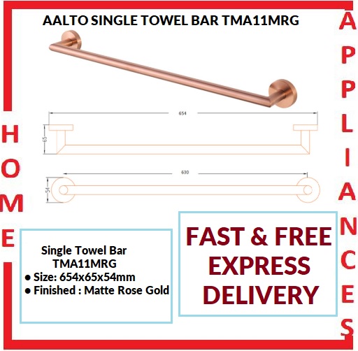 AALTO SINGLE TOWEL BAR TMA11MRG ( MATTE ROSE GOLD ) / FREE EXPRESS DELIVERY