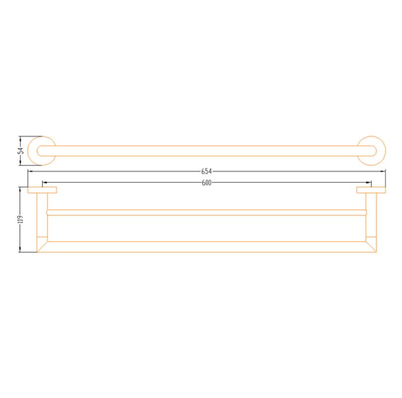 AALTO DOUBLE TOWEL BAR TMA12 ( MATTE ROSE GOLD , MATTE BLACK ) / FREE EXPRESS DELIVERY - Image 4