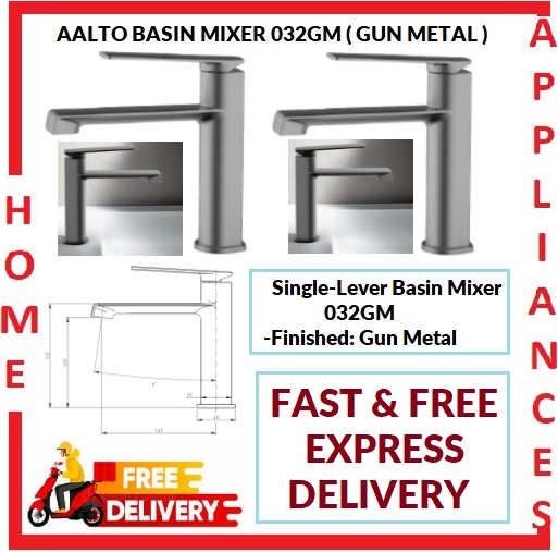 AALTO BASIN MIXER 032GM ( GUN METAL ) / FREE EXPRESS DELIVERY