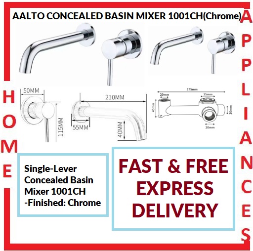 AALTO CONCEALED BASIN MIXER 1001CH ( CHROME ) / FREE EXPRESS DELIVERY