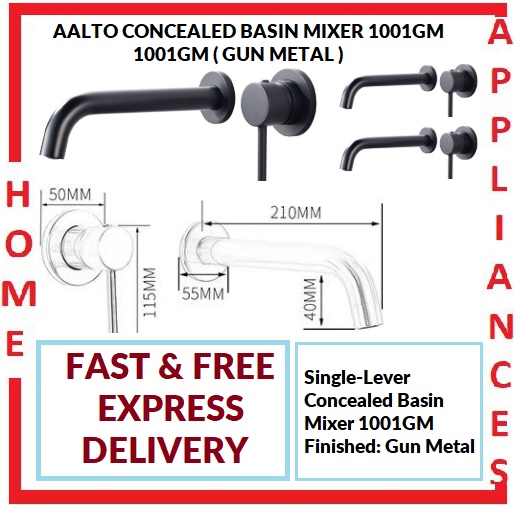 AALTO CONCEALED BASIN MIXER 1001GM ( GUN METAL ) / FREE EXPRESS DELIVERY