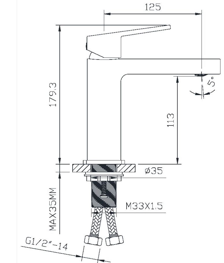 AALTO BASIN MIXER 1021BN ( BLACK NICKEL ) / FREE EXPRESS DELIVERY - Image 4