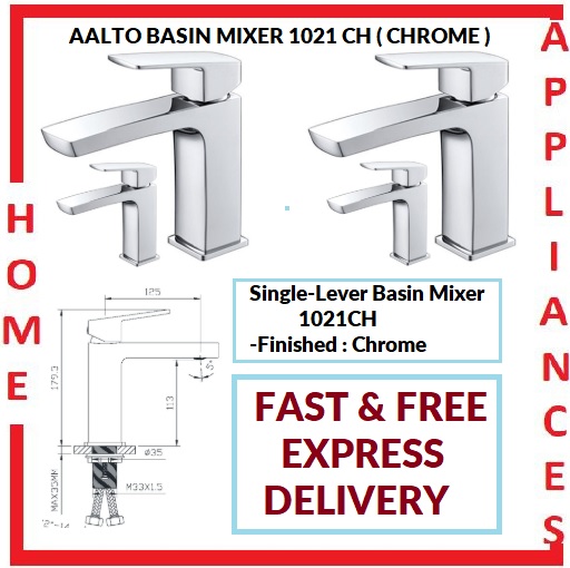 AALTO BASIN MIXER 1021 CH ( CHROME ) / FREE EXPRESS DELIVERY